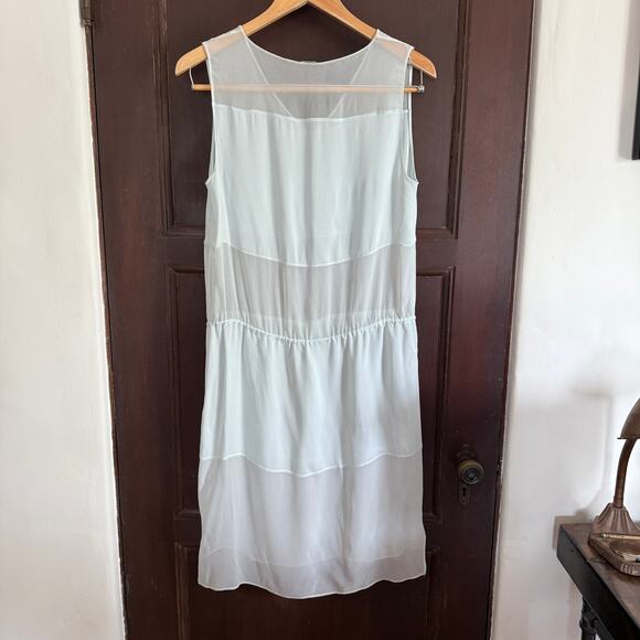 ELIE TAHARI | Sea Foam Green Silk Chiffon Sheer Drawstring Waist Swim Cover Up - Picture 2 of 8